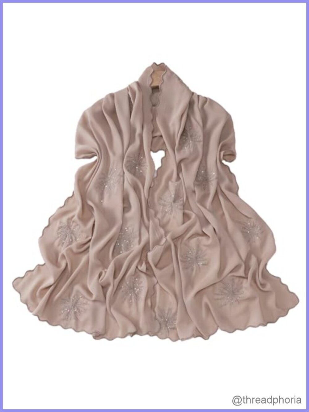 Silk Feeling Sequined Hijab Scarf Shawl Wrap